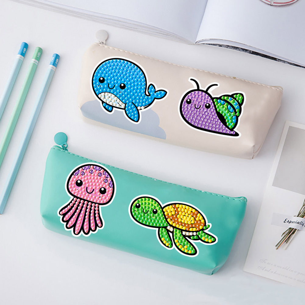 2pcs Gem Sticker Cartoon Animal DIY Paint by Numbers for Kids Adult Gift Rewards