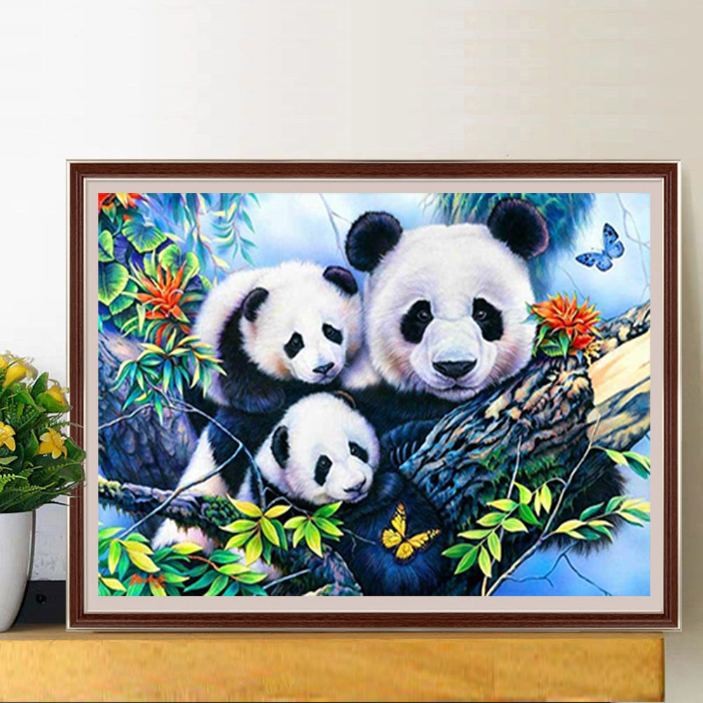 Parent-Child Panda - Full Round Drill Diamond Painting 50*40CM