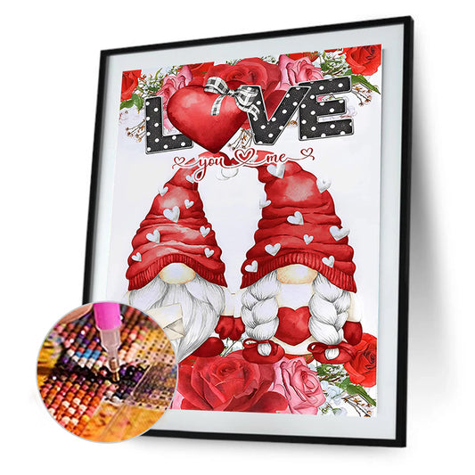 Valentine Gnome - Full Round Drill Diamond Painting 30*40CM