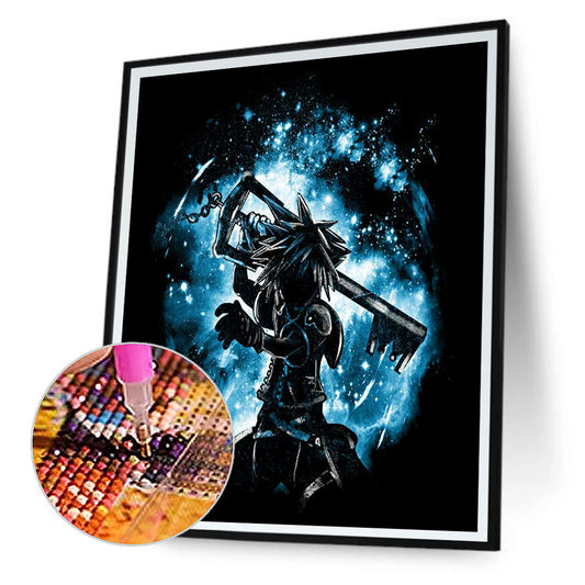 Ghost Killer Blade Silhouette - Full Round Drill Diamond Painting 50*60CM
