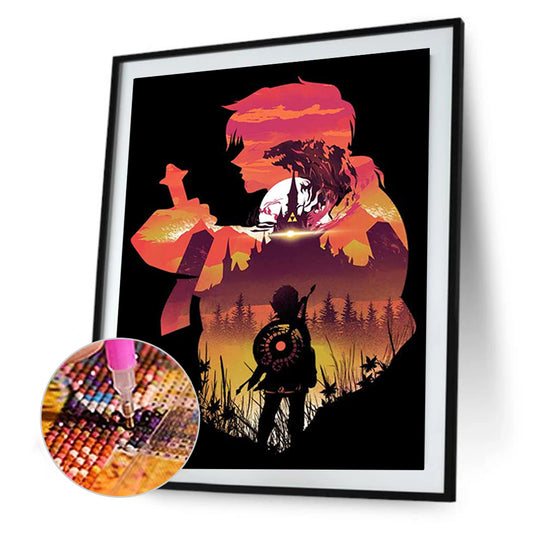 The Legend Of Zelda Silhouette - Full Square Drill Diamond Painting 30*40CM
