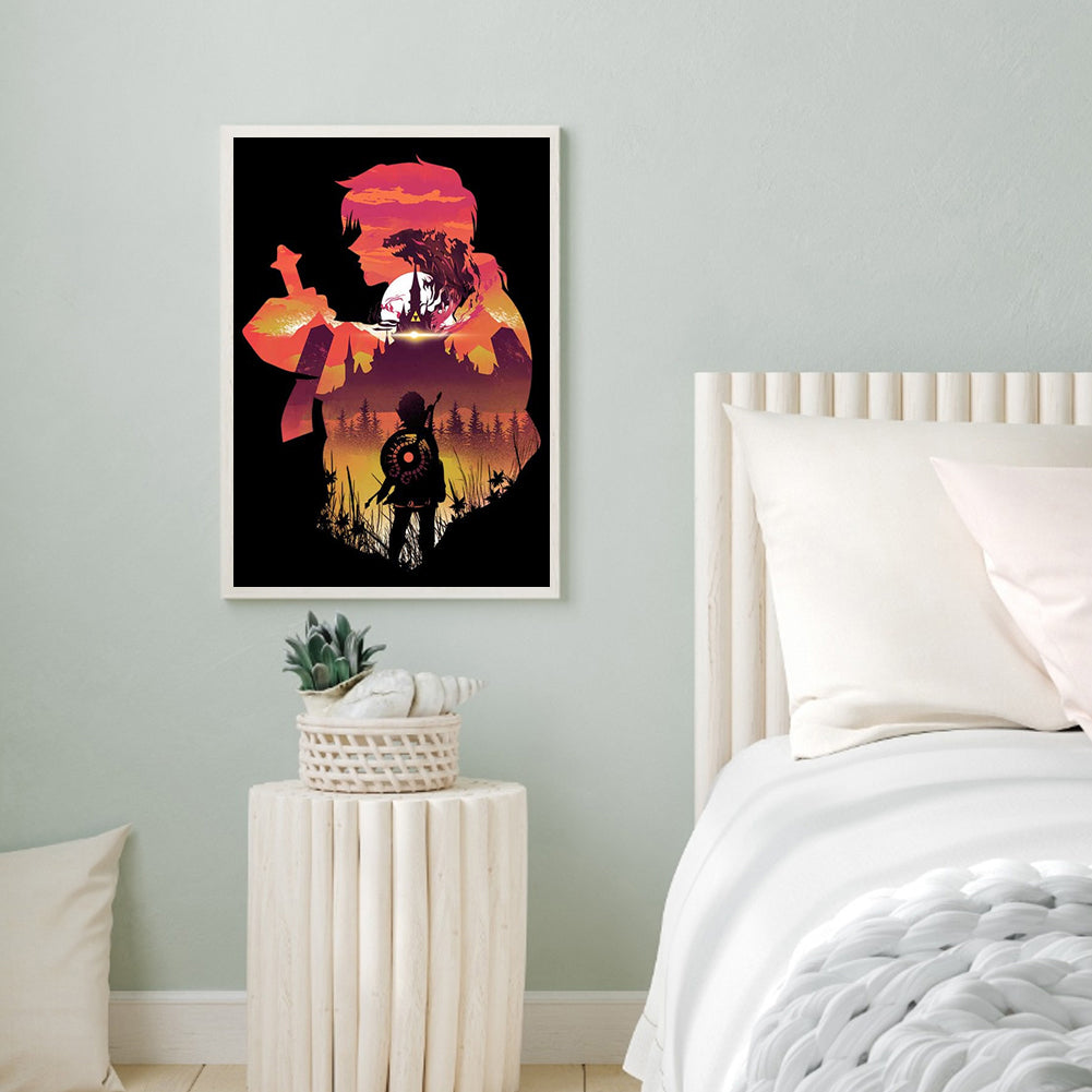 The Legend Of Zelda Silhouette - Full Square Drill Diamond Painting 30*40CM