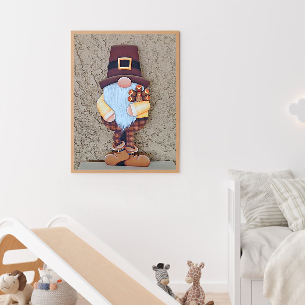 Gingerbread Man Gnome 30*40CM(Canvas) Full Square Drill Diamond Painting