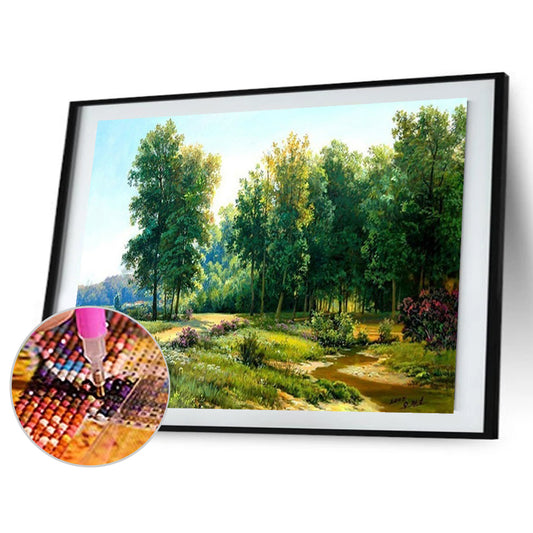 Green Woods - Full Round Drill Diamond Painting 40*30CM