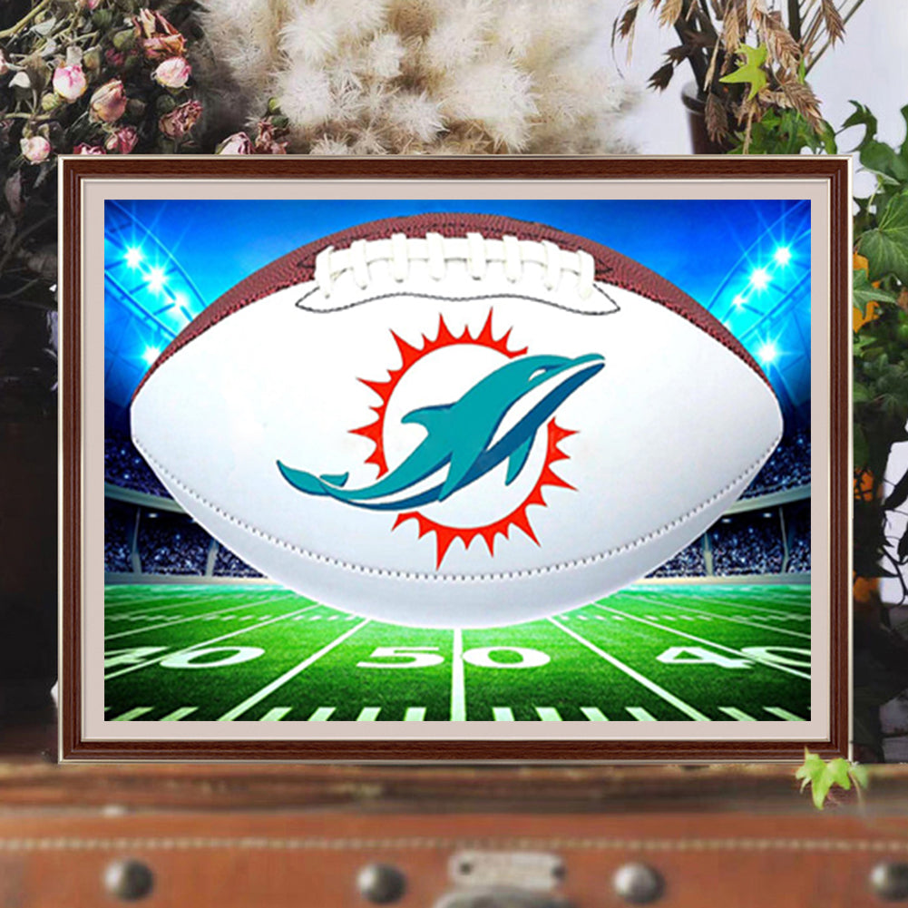 Miami Dolphins - Full Round Drill Diamond Painting 40*30CM