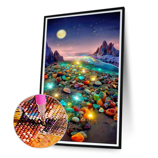 Under The Moon Fantasy Luminous Color Stone - Full Square Drill Diamond Painting 40*70CM