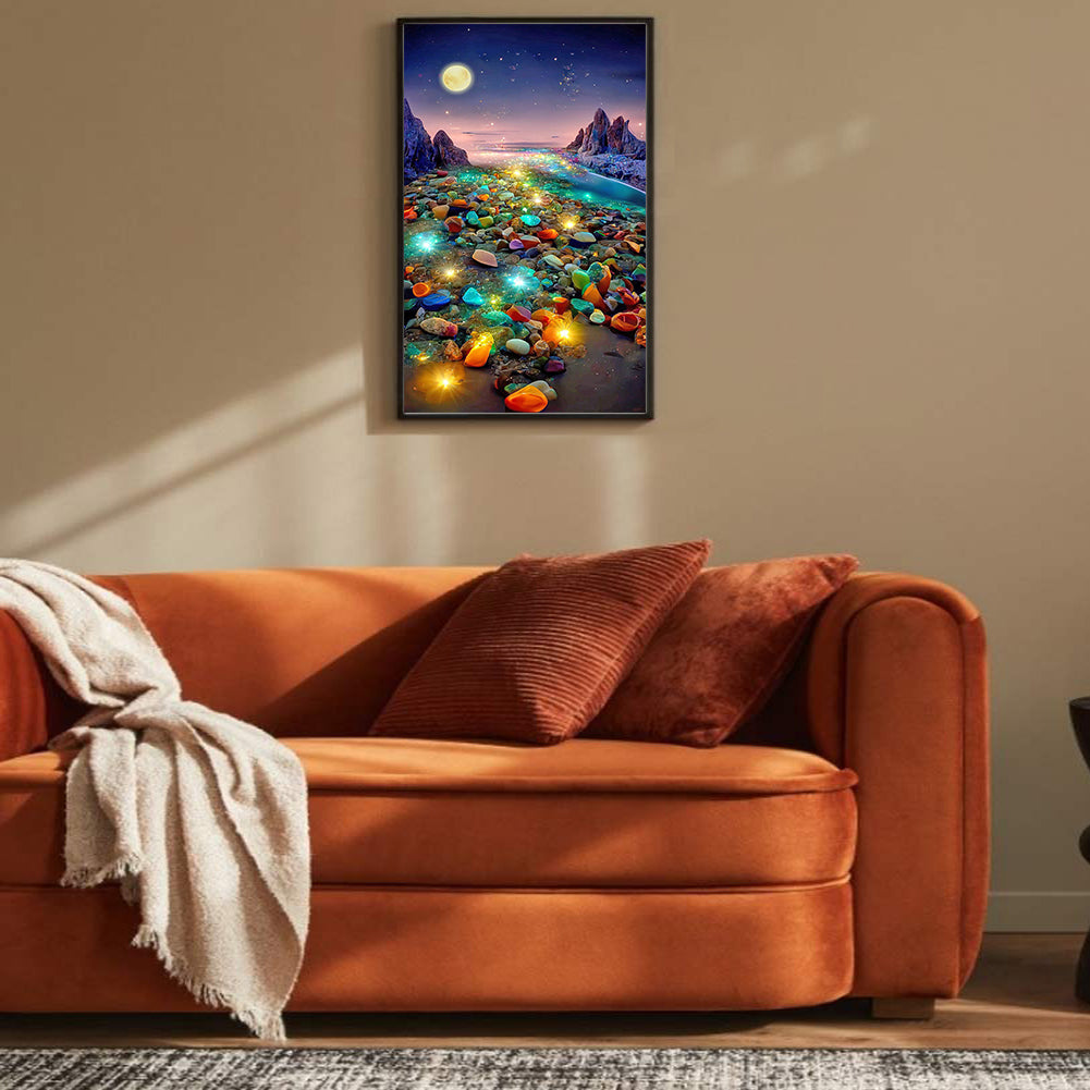 Under The Moon Fantasy Luminous Color Stone - Full Square Drill Diamond Painting 40*70CM