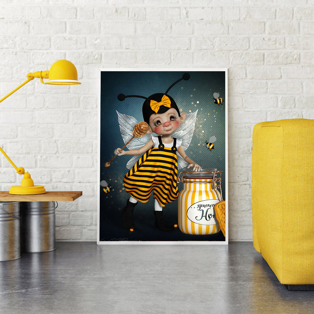 Bee Girl - Full Square Drill Diamond Painting 50*60CM