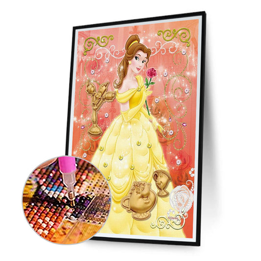 Disney Princess Belle - Full Round Drill Diamond Painting 30*50CM