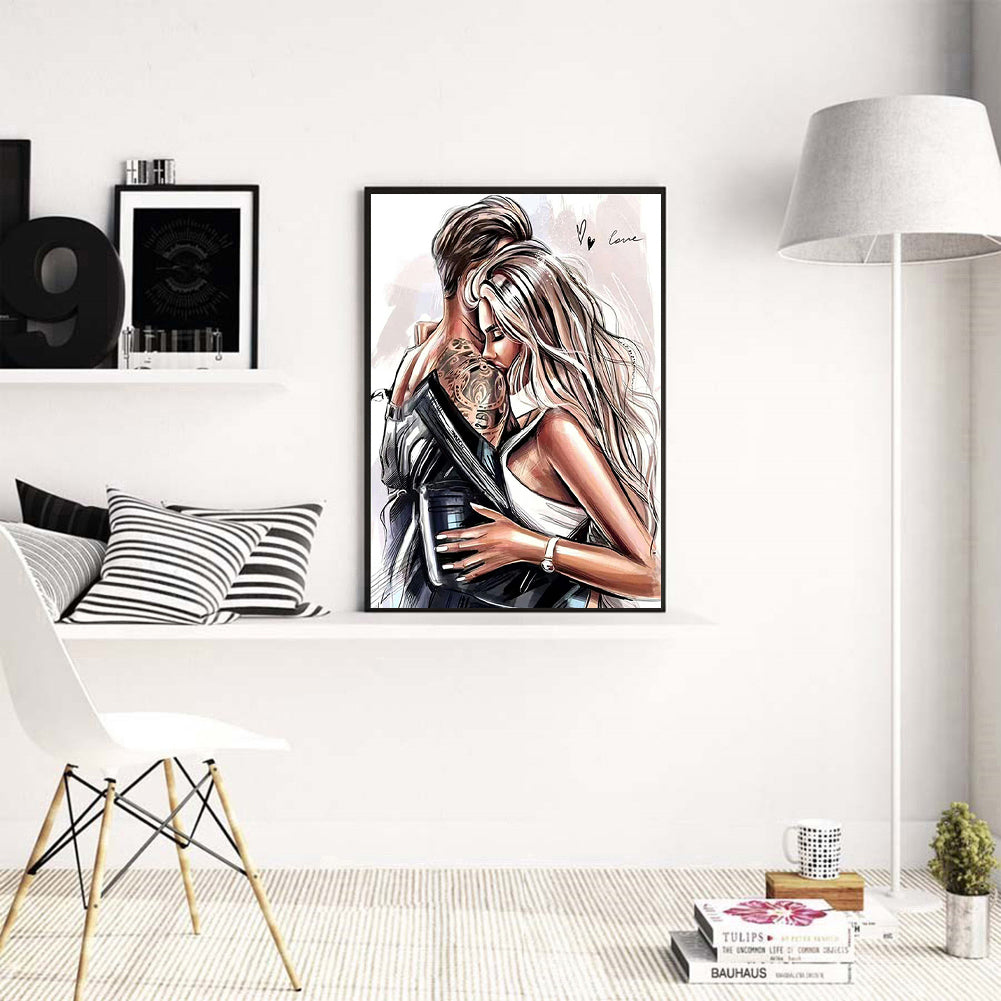 Couple Hugging - Full Round Drill Diamond Painting 30*40CM