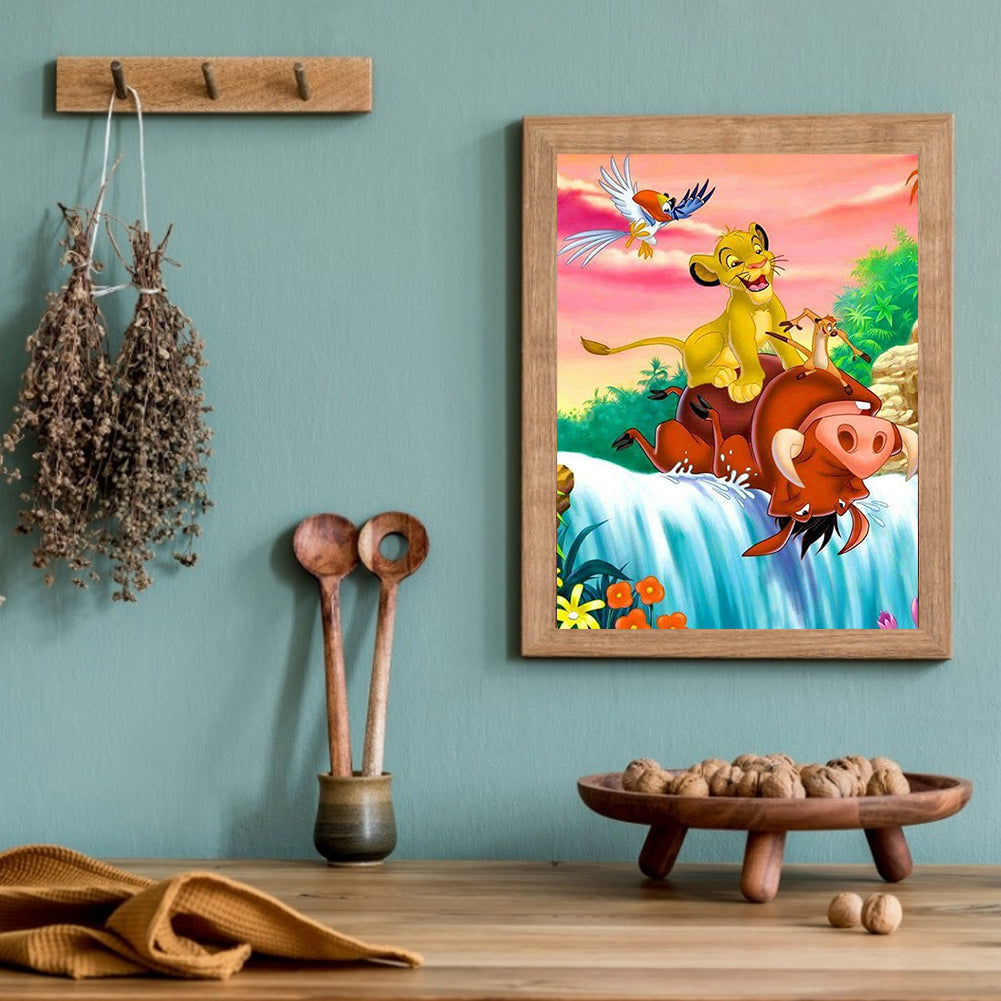 Pumbaa And Simba - Full Round Drill Diamond Painting 40*50CM