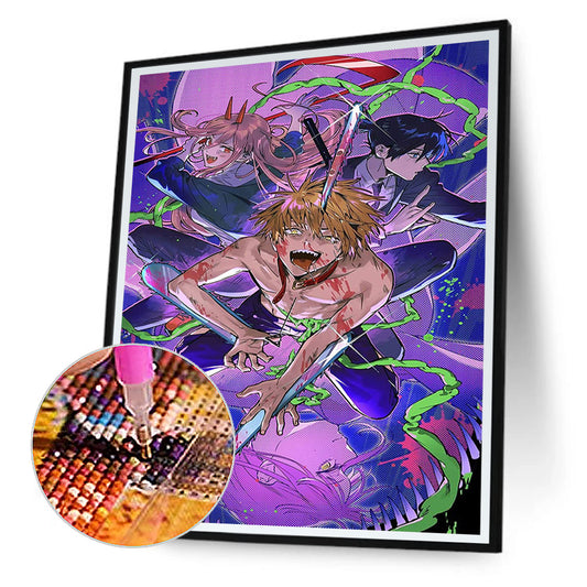 Chainsaw Man - Full Round Drill Diamond Painting 30*40CM