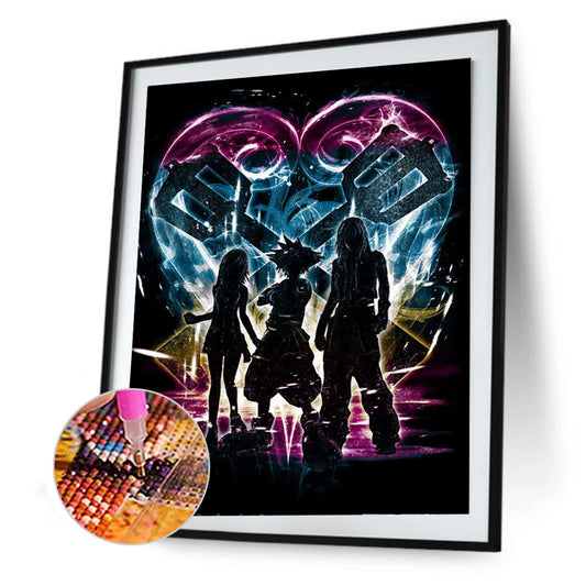 Kingdom Hearts Silhouette - Full Square Drill Diamond Painting 30*40CM