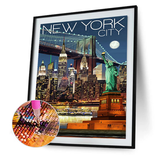 New York Night View - Full Round Drill Diamond Painting 40*50CM