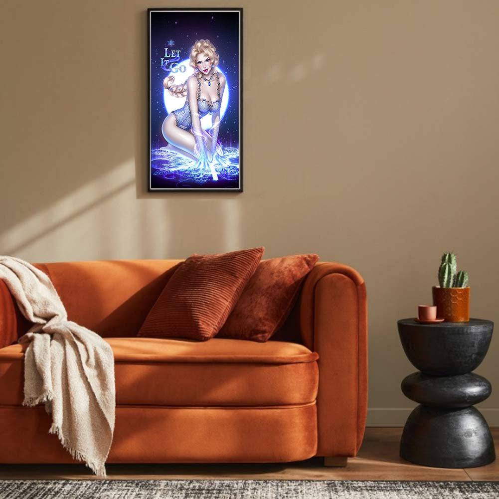 Princess Elsa - Full Round Drill Diamond Painting 30*70CM