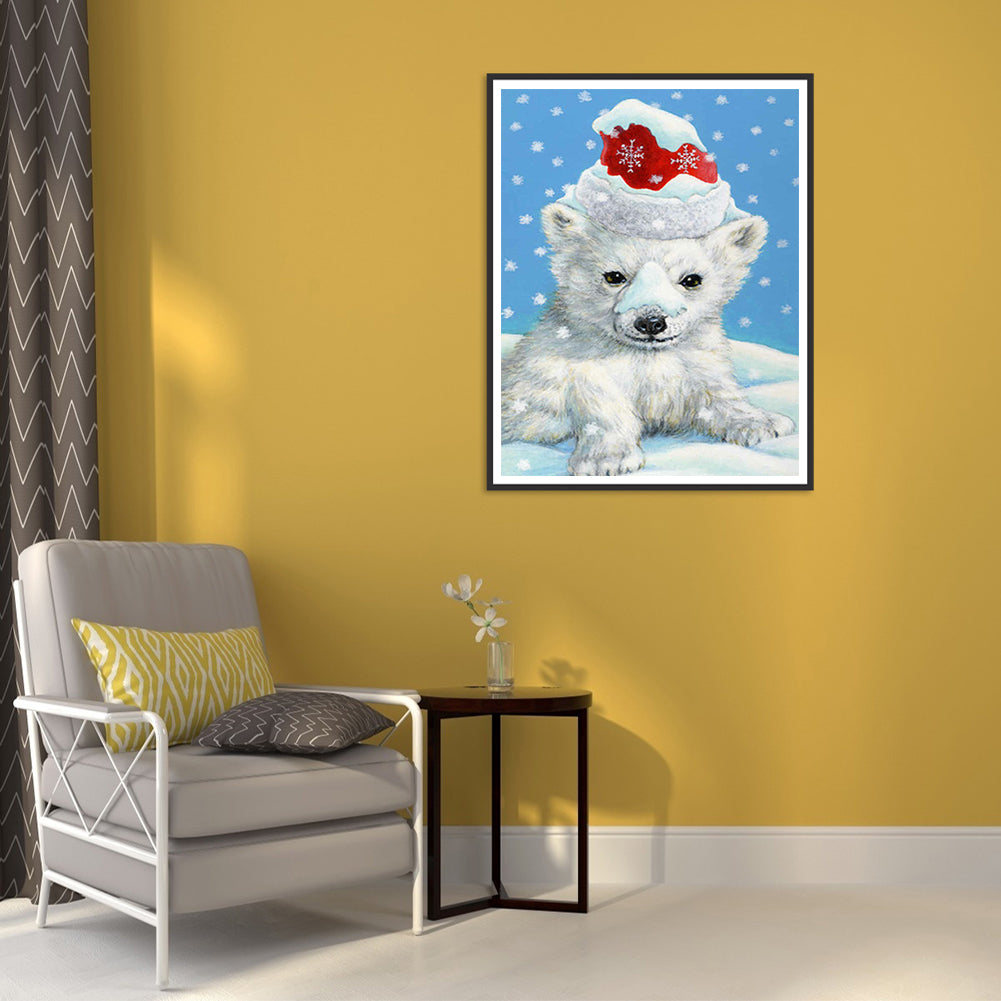 Little Polar Bear - Full Round Drill Diamond Painting 30*40CM