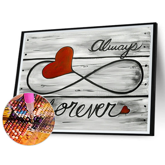 Love Woodblock Painting - Full Round Drill Diamond Painting 50*40CM