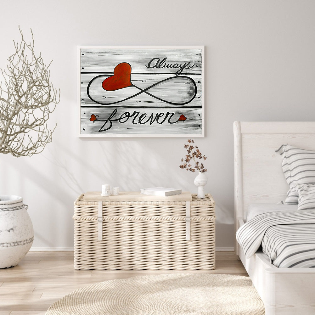 Love Woodblock Painting - Full Round Drill Diamond Painting 50*40CM
