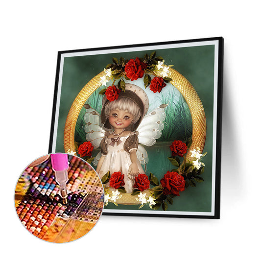 Cartoon Big Eyes Girl - Full Round Drill Diamond Painting 40*40CM