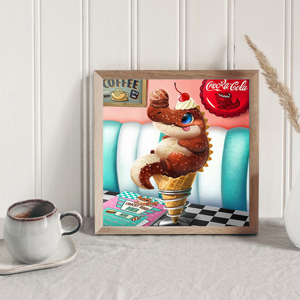 Alligator Ice Cream - Full Round Drill Diamond Painting 30*30CM
