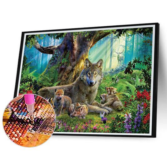 Wolf - Full Round Drill Diamond Painting 40*30CM