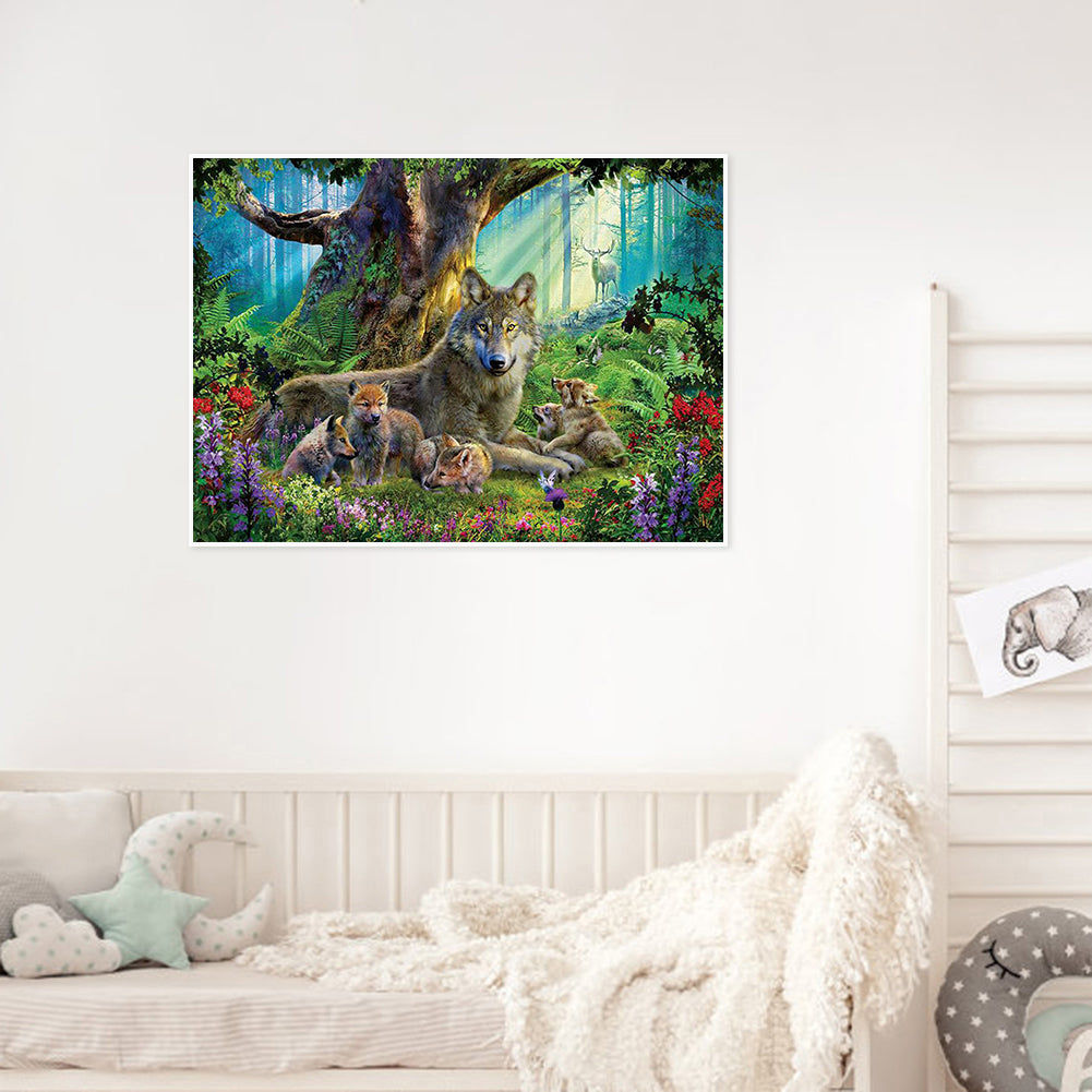 Wolf - Full Round Drill Diamond Painting 40*30CM