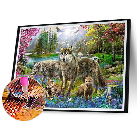 Wolf 40*30CM(Canvas) Full Round Drill Diamond Painting