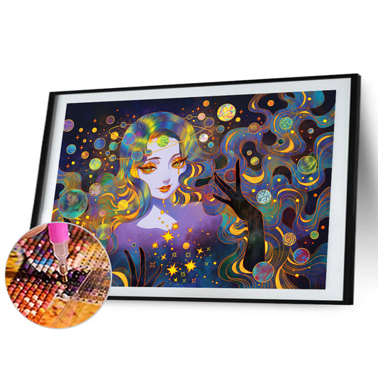 Fluorescent Girl - Full Round Drill Diamond Painting 60*40CM