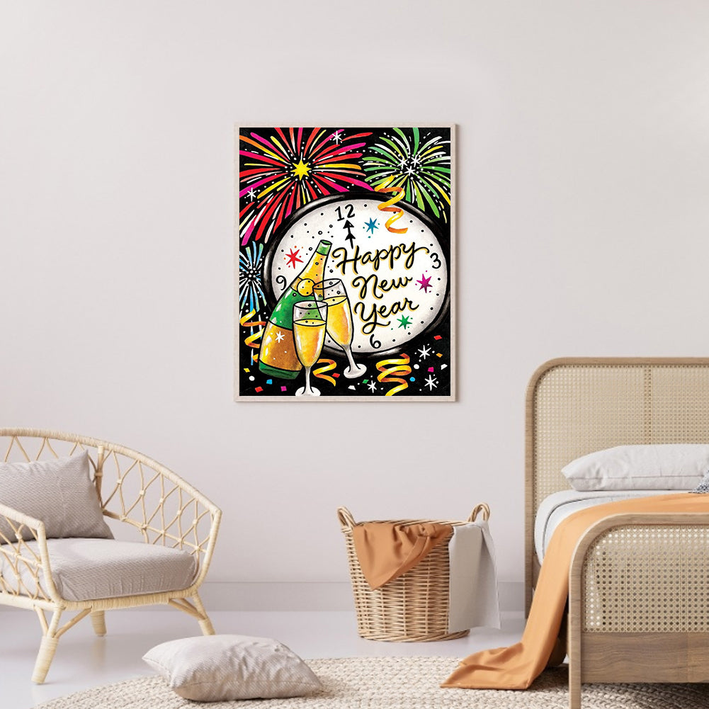 Celebrate New Year 30*40CM(Canvas) Full Round Drill Diamond Painting