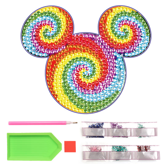 DIY Diamonds Mosaic Cup Cushion Anti-scald Wooden Cartoon Cup Mat for Kids Gifts