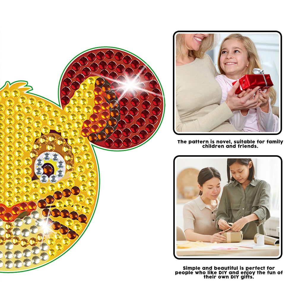 DIY Diamonds Mosaic Cup Cushion Anti-scald Wooden Cartoon Cup Mat for Kids Gifts