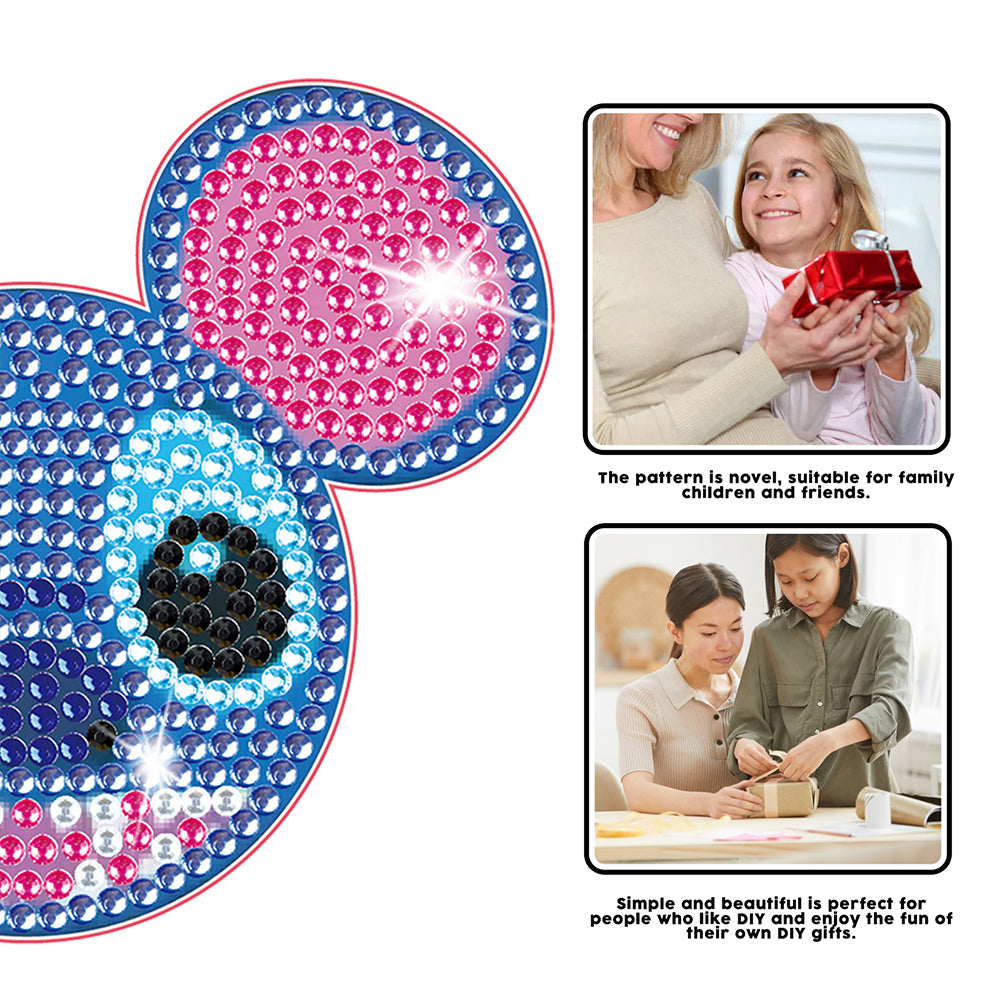 DIY Diamonds Mosaic Cup Cushion Anti-scald Wooden Cartoon Cup Mat for Kids Gifts