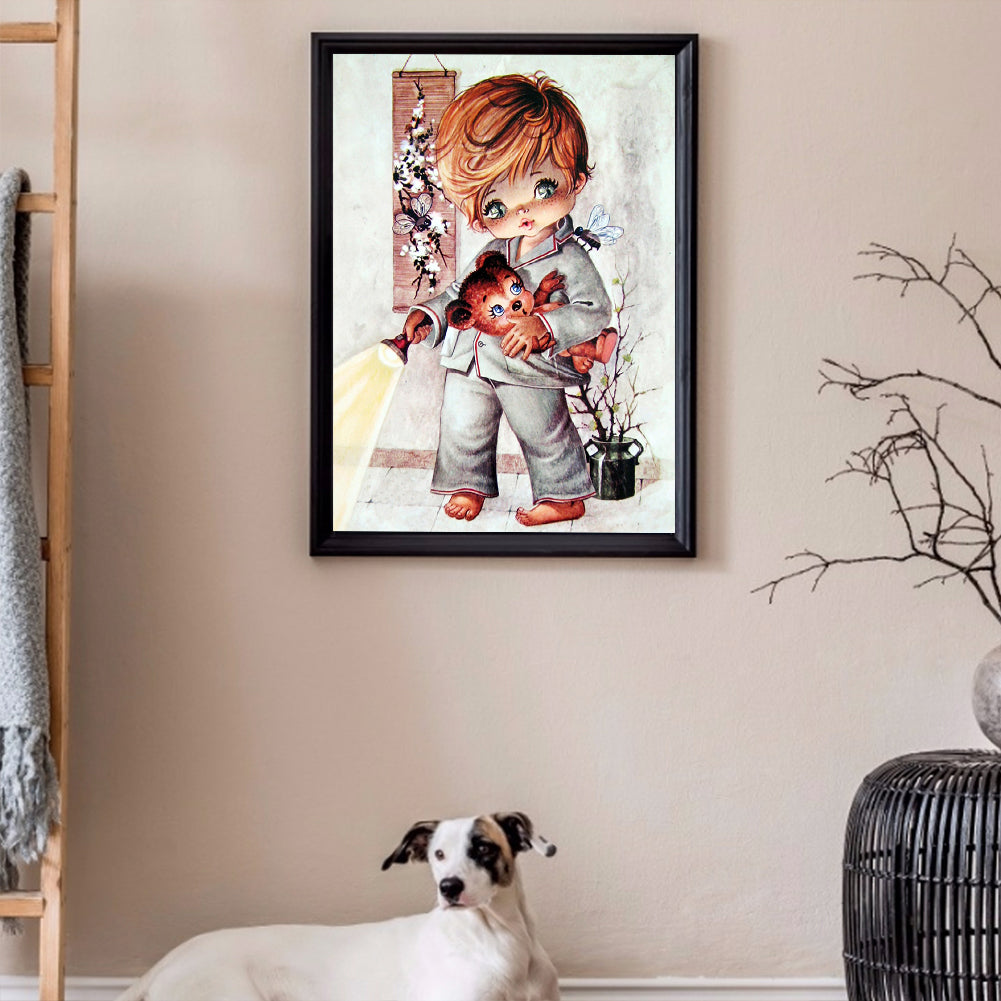 Cartoon Little Girl - Full Round Drill Diamond Painting 30*40CM