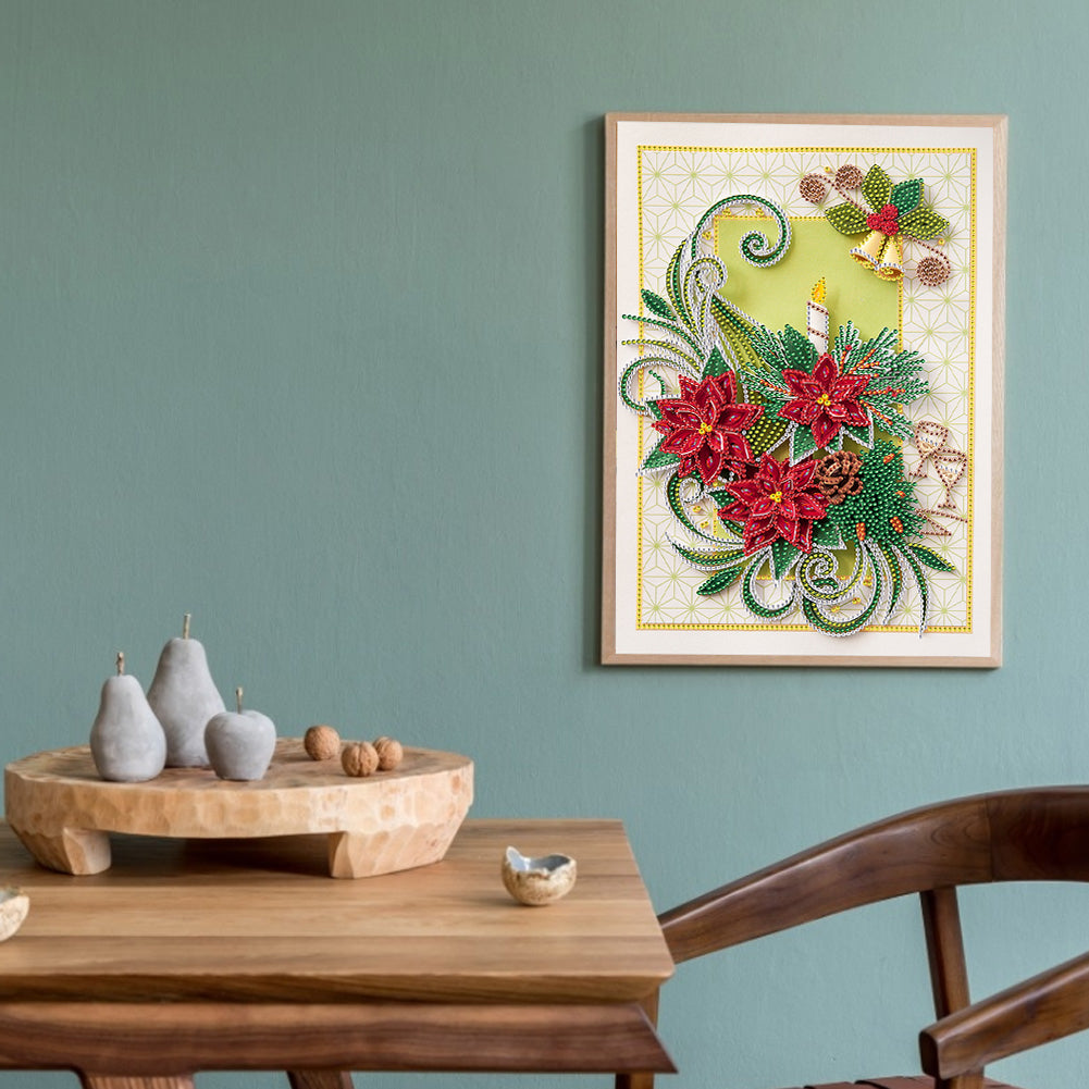 Flower Candle Quilling Paper Painting - Special Shaped Drill Diamond Painting 30*40CM