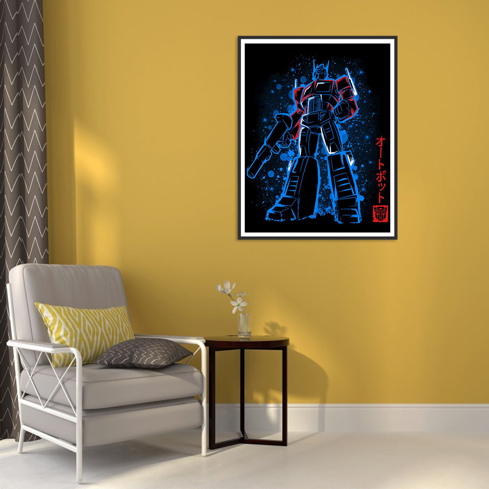 Optimus Prime Silhouette 30*40CM(Canvas) Full Round Drill Diamond Painting