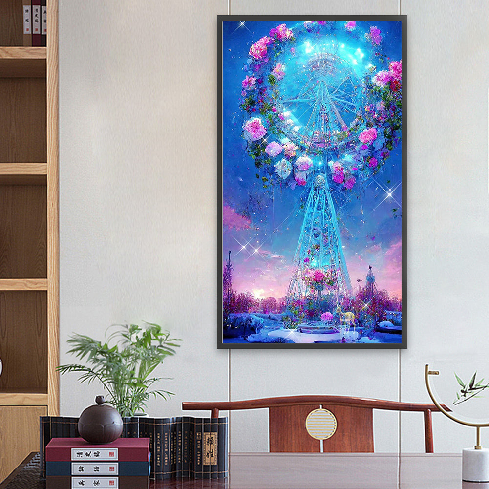 Flower Ferris Wheel 40*70CM(Canvas) Full Round Drill Diamond Painting