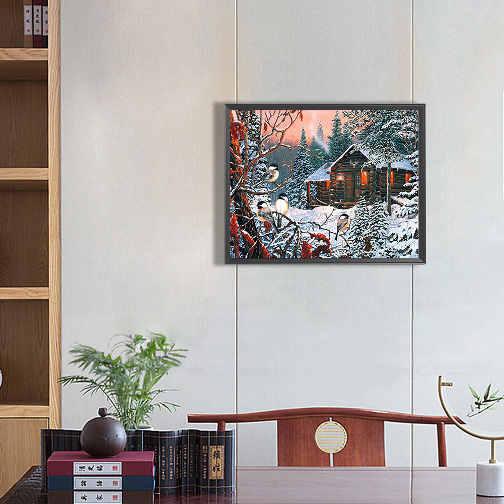 Country House 50*40CM(Canvas) Full Round Drill Diamond Painting