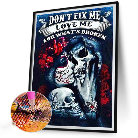 Skeleton Couple 30*40CM(Canvas) Full Square Drill Diamond Painting
