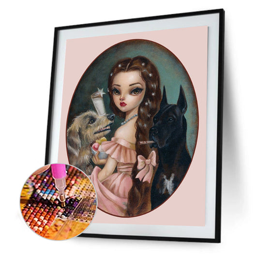 Princess Sissi With Big Eyes - Full Round Drill Diamond Painting 30*40CM