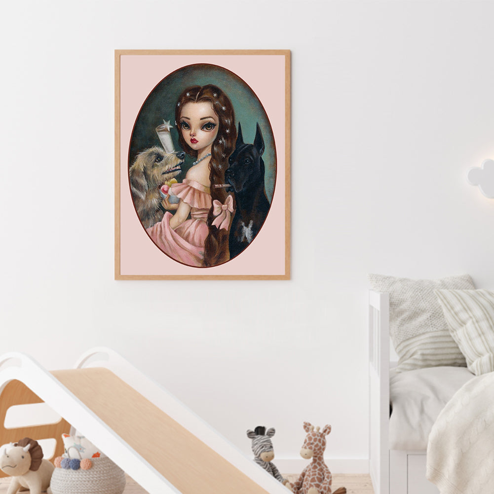 Princess Sissi With Big Eyes - Full Round Drill Diamond Painting 30*40CM