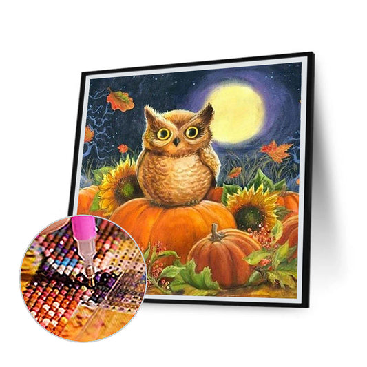 Owl - Full Round Drill Diamond Painting 40*40CM
