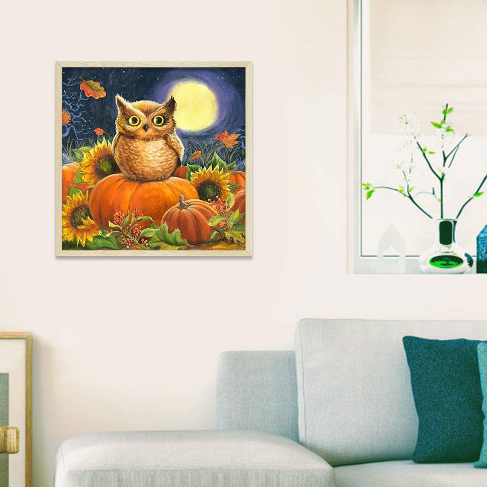 Owl - Full Round Drill Diamond Painting 40*40CM