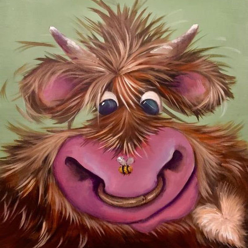 Little Flower Yak 30*30CM(Canvas) Full Round Drill Diamond Painting