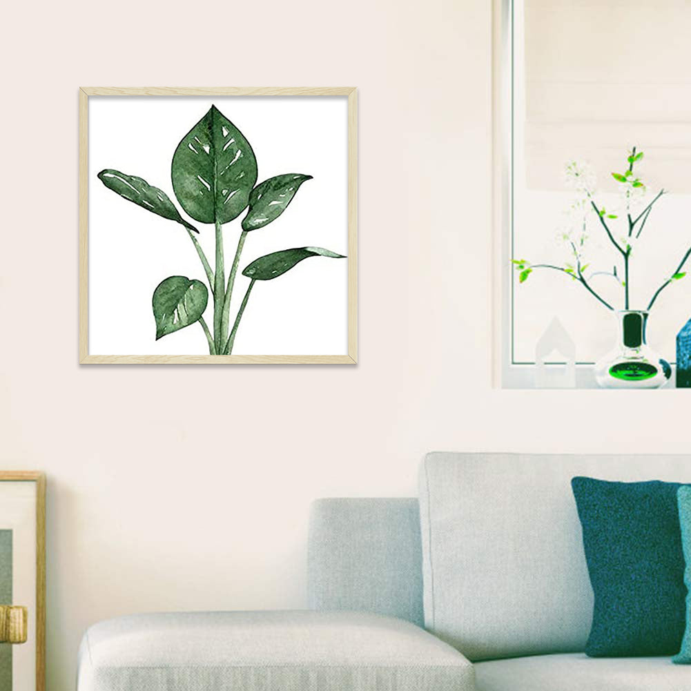 Tropical Green Leaves - Full Round Drill Diamond Painting 30*30CM