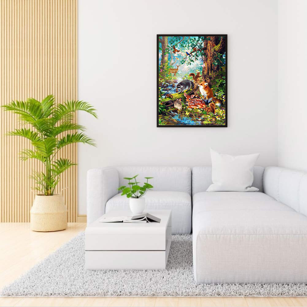 Forest Zoo - Full Round Drill Diamond Painting 30*40CM