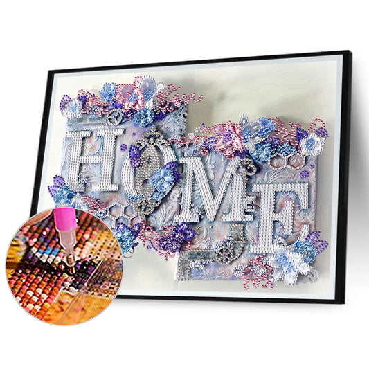 Home 40*30CM(Canvas) Special Shaped Drill Diamond Painting