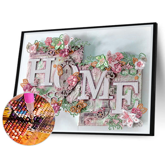 Home 40*30CM(Canvas) Special Shaped Drill Diamond Painting