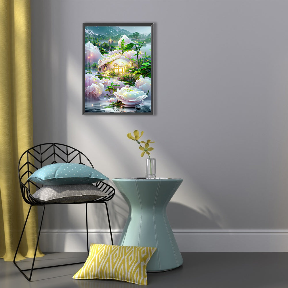 Dream Flower House - Full Round Drill Diamond Painting 40*50CM