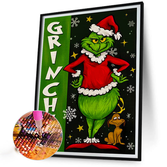 Green Hairy Monster - Full Round Drill Diamond Painting 30*40CM