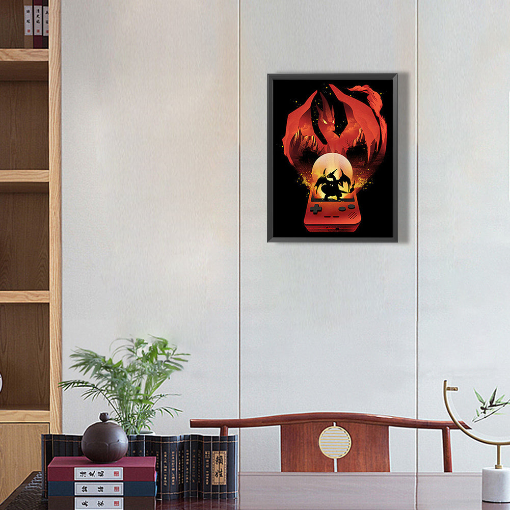 Pokemon Charizard Silhouette - Full Square Drill Diamond Painting 30*40CM